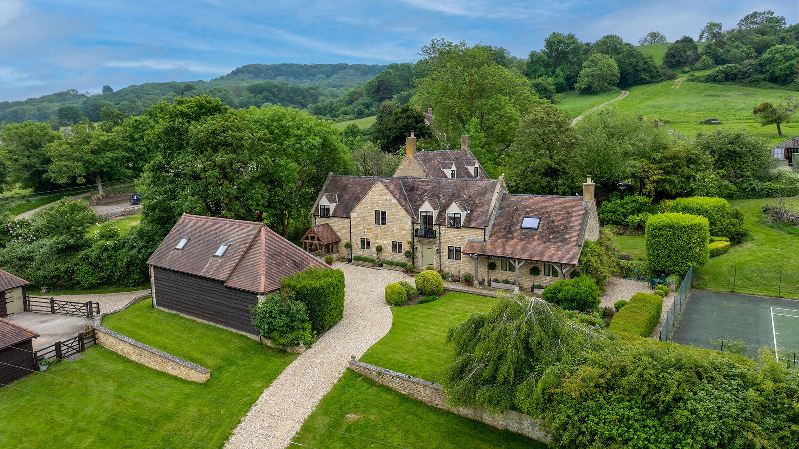 Aerial drone photography of a country estate and grounds in the Warwickshire countryside, by Inspire Drone Media, TA Full Capture Media