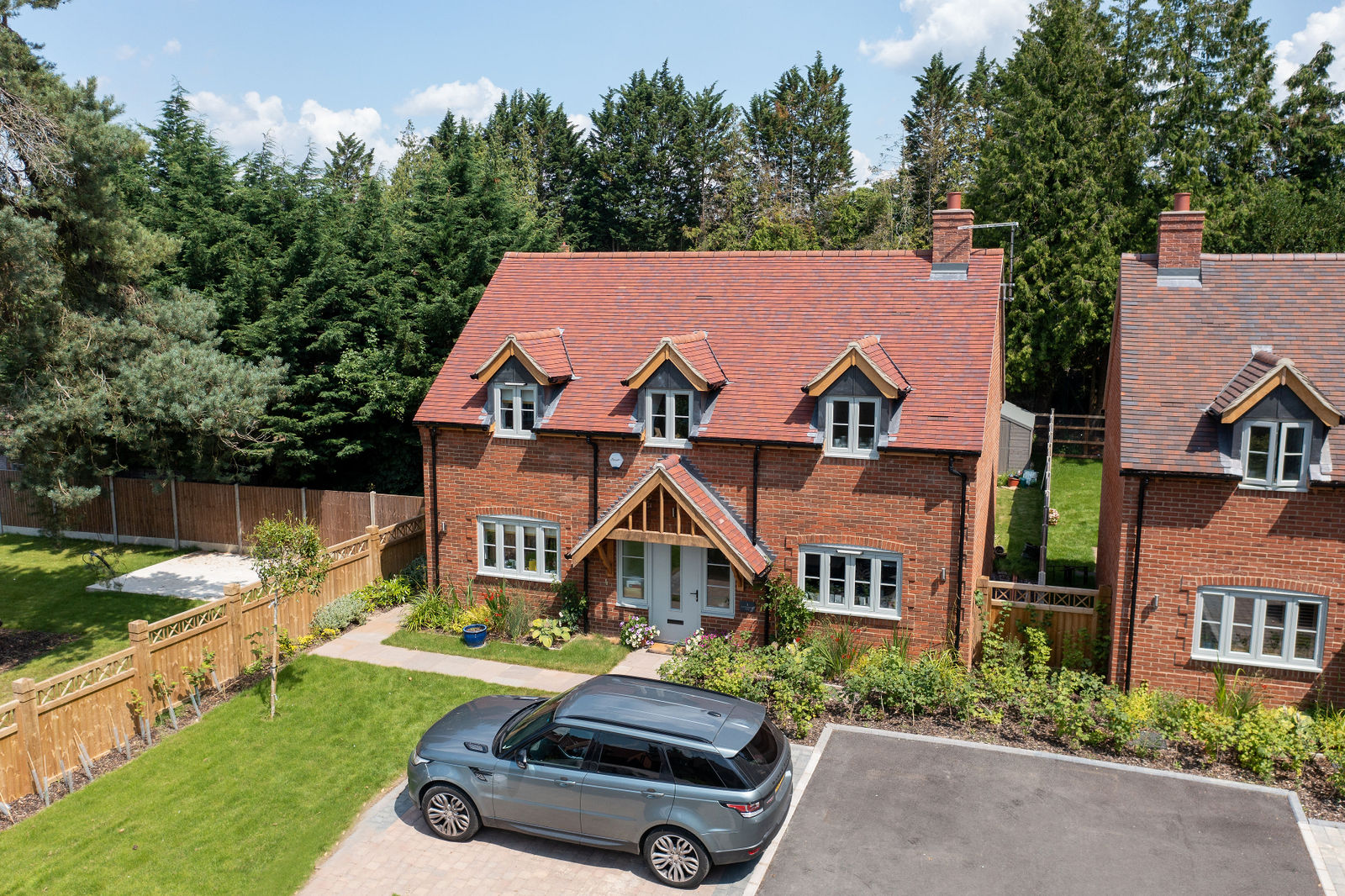 Drone photograph of a red-brick detached family home and garden, by Inspire Drone Media, TA Full Capture Media