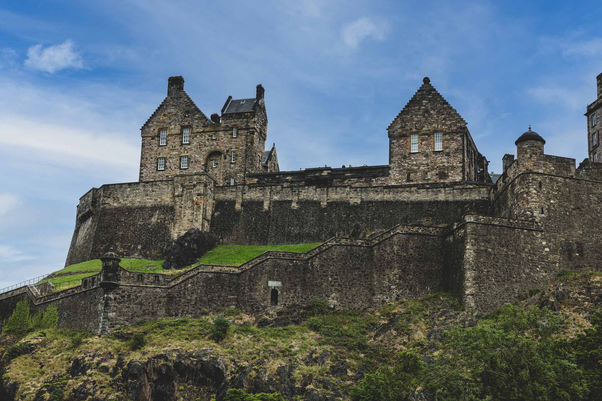 Historic castle on dramatic hillside
