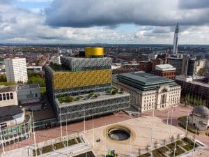 Broad Street Birmingham by Drone-1